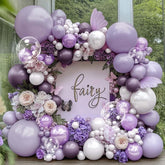 Purple White Balloon Arch Kit Lilac Pearl Double Stuffed Party Decor Set