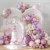 Purple Pink Balloon Arch Kit 132 Pcs Dusty Light Pink Gold Party Decor Set