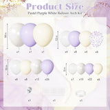 Pastel Purple White Balloon Arch Kit Lavender Lilac Party Decor Set Pieces