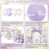Pastel Purple White Balloon Arch Kit Lavender Lilac Party Decor Set Pieces