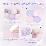 Pink Purple Butterfly Balloon Arch Kit 128 Pcs Baby Shower Party Decor Set
