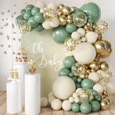 Sage Green Balloon Arch Kit 155 Pcs Gold Confetti Party Decor Set Pieces