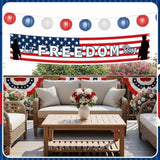Patriotic Memorial Day Banner USA Anniversary Outdoor Yard Decoration