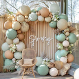 Dusty Green Tan Balloon Arch Kit Sage Brown Neutral Balloons Party Decor