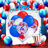 Labor Day Balloons Set Red Blue White Confetti Party Decoration