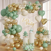 Sage Green Gold Balloon Arch Kit 109 Pcs Olive Green White Party Decor Set