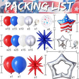 Red White Blue Balloon Garland Arch Kit Star Flag Party Decor