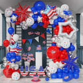 Red White Blue Balloon Garland Arch Kit Star Flag Party Decor