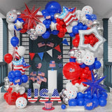 Red White Blue Balloon Garland Arch Kit Star Flag Party Decor