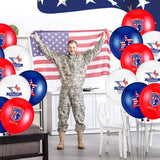 Veterans Balloons Red White Blue Latex Patriotic Party Decor