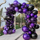 Purple Black Balloon Arch Kit Dark Lavender Party Decor Set