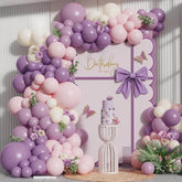 Pink Purple Balloon Arch Kit 143 pcs Pastel Lavender Girls Party Decor