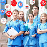 Nurse Balloons Set Red Blue White Nursing Party Decoration