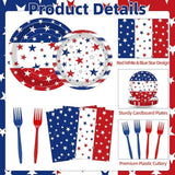 Patriotic Party Supplies Set Plates Napkins Forks USA Tableware