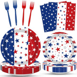 Patriotic Party Supplies Set Plates Napkins Forks USA Tableware