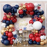 Red White Blue Balloon Arch Kit Double Stuffed Patriotic Decor