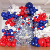 162 Piece Red White Blue Balloon Arch Kit with Confetti for Party Decor