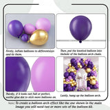 Purple Gold Balloon Arch Kit Mixed Sizes for Birthday Baby Shower Party
