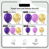 Purple Gold Balloon Arch Kit Mixed Sizes for Birthday Baby Shower Party