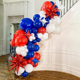 Red White Blue Balloon Arch Kit with Star Balloons for Patriotic Party Decor