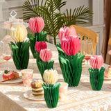 Tulip Honeycomb Centerpieces White Pink Spring Table Decor Party