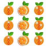 Orange Honeycomb Ball Centerpieces Set of 9 Party Table Decor
