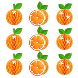 Orange Honeycomb Ball Centerpieces Set of 9 Party Table Decor