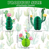 Cactus Honeycomb Centerpieces Set of 6 Pink Yellow Fiesta Party Decor