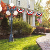 16 Piece USA Patriotic Pleated Fan Flag Bunting Set for Party Decor