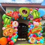 8Pcs Fiesta Foil Balloons Taco Cactus Avocado Llama Cinco De Mayo Party Decor