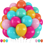 60Pcs Mexican Fiesta Rainbow Balloons 12 Inch Cinco De Mayo Party Decor Set Kit