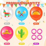 100Pcs Fiesta Latex Balloons Multi Color Cinco De Mayo Mexican Party Decor