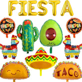 14Pcs Mexican Fiesta Balloon Set Cactus Avocado Sombrero Taco Party Decor