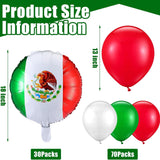 100Pcs Mexican Fiesta Balloons Red Green White Latex Mexico Flag Party Set