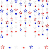Patriotic Star Streamers Garland Banner for Party Hanging Decorations