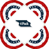 4 Pack Patriotic Pleated Fan Flag Bunting Banner for Party Décor