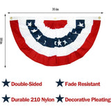 8 Pack Patriotic Pleated Fan Flag Bunting Banner for Party Décor
