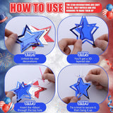 48 Piece Patriotic Star Hanging Decorations with Swirl Garland Set