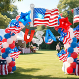 23 Piece Patriotic Foil Balloons Set with USA Letters and Star Balloons