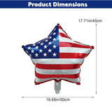 10 Piece Patriotic Star Foil Balloons Set for Party Decorations