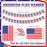 2 Pack Patriotic Foil Fringe Curtains with Flag Banner Backdrop