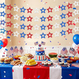 4 Pack Patriotic Glitter Star Garland Banner for Party Decorations