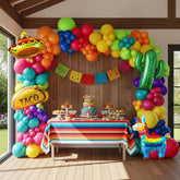 Day of Dead Fiesta Balloon Arch Kit Cactus Taco Sombrero Banner Party Decor