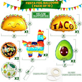 10Pcs Cinco De Mayo Fiesta Balloons Taco Llama Avocado Mexican Party Decor Set
