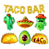 13Pcs Cinco De Mayo Fiesta Decorations Taco Bar Cactus Balloon Party Set Kit