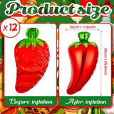 12Pcs Chili Pepper Balloons Fiesta Decorations Mexican Party Foil Balloon Set