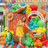 174Pcs Fiesta Balloon Arch Kit Taco Cactus Llama Cinco De Mayo Party Decor Set