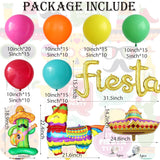 166Pcs Fiesta Balloon Arch Kit Cinco De Mayo Cactus Llama Sombrero Party Decor