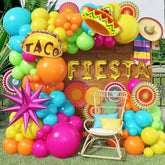 100Pcs Fiesta Balloon Arch Kit Llama Sombrero Rainbow Cinco De Mayo Party Decor