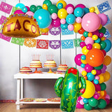 133Pcs Fiesta Balloon Arch Kit Taco Cactus Cinco De Mayo Party Decor Set
